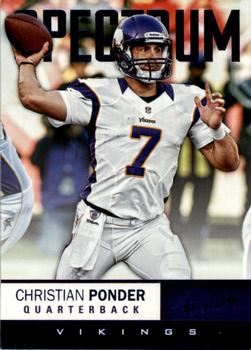 2012 Panini Absolute - Spectrum Blue #62 Christian Ponder Front
