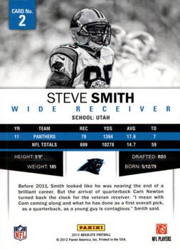 2012 Panini Absolute - Spectrum Red #2 Steve Smith Back