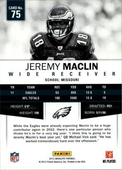 2012 Panini Absolute - Spectrum Red #75 Jeremy Maclin Back