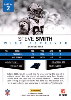 2012 Panini Absolute - Spectrum Silver #2 Steve Smith Back