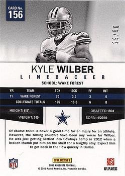 2012 Panini Absolute - Spectrum Silver #156 Kyle Wilber Back
