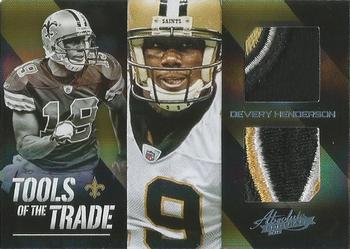 2012 Panini Absolute - Tools of the Trade Double Material Black Prime #28 Devery Henderson Front
