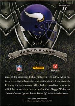 2012 Panini Crown Royale - Field Force #17 Jared Allen Back