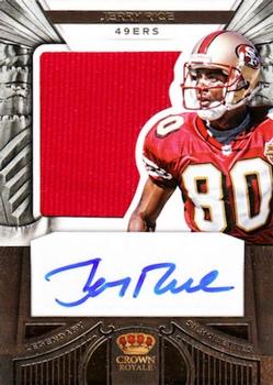 2012 Panini Crown Royale - Legendary Silhouette Material Autographs #27 Jerry Rice Front