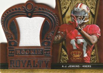 2012 Panini Crown Royale - Rookie Royalty Materials #1 A.J. Jenkins Front