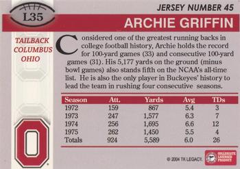 2004-09 TK Legacy Ohio State Buckeyes #L35 Archie Griffin Back
