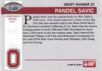 2004-09 TK Legacy Ohio State Buckeyes #L49 Pandel Savic Back