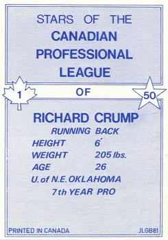 1981 JOGO  #1 Richard Crump Back