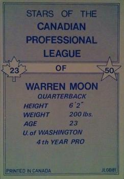 1981 JOGO  #23 Warren Moon Back