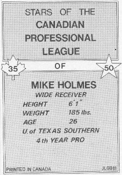1981 JOGO  #35 Mike Holmes Back