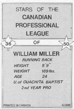 1981 JOGO  #36 William Miller Back
