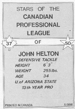 1981 JOGO  #37 John Helton Back