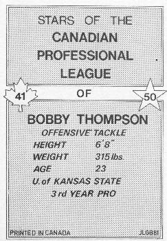 1981 JOGO  #41 Bobby Thompson Back