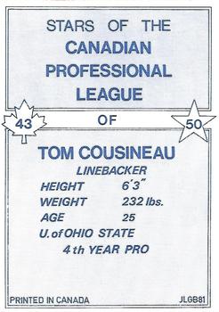 1981 JOGO  #43 Tom Cousineau Back