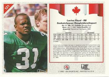 1992 All World CFL #121 Lucius Floyd Back