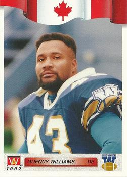 1992 All World CFL #131 Quency Williams Front