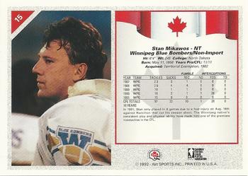 1992 All World CFL #15 Stan Mikawos Back