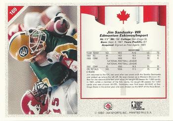 1992 All World CFL #169 Jim Sandusky Back