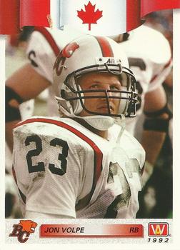 1992 All World CFL #22 Jon Volpe Front