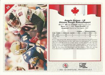 1992 All World CFL #33 Angelo Snipes Back