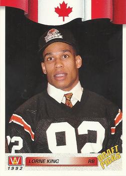 1992 All World CFL #36 Lorne King Front