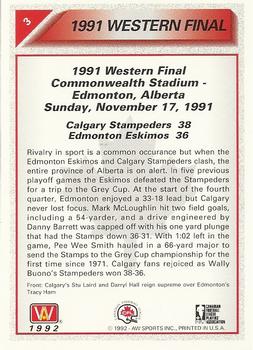 1992 All World CFL #3 1991 Western Final Back