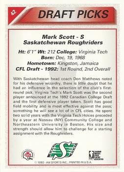 1992 All World CFL #42 Mark Scott Back
