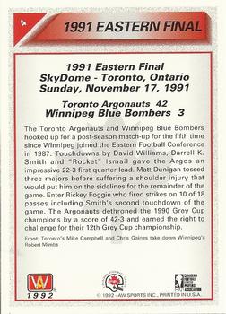 1992 All World CFL #4 1991 Eastern Final Back