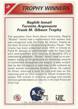 1992 All World CFL #56 Raghib Ismail Back