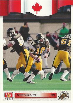 1992 All World CFL #70 Todd Dillon Front