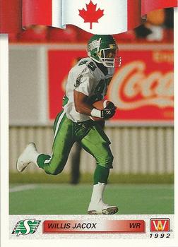 1992 All World CFL #73 Willis Jacox Front