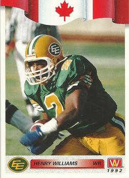 1992 All World CFL #78 Henry Williams Front