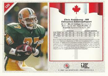 1992 All World CFL - Foil #120 Chris Armstrong Back