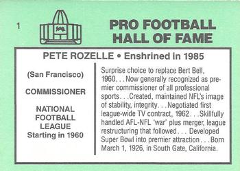 1985-88 Football Immortals #1 Pete Rozelle Back