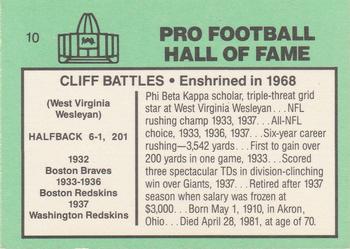 1985-88 Football Immortals #10 Cliff Battles Back