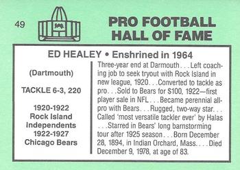 1985-88 Football Immortals #49 Ed Healey Back