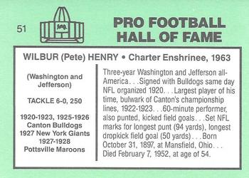 1985-88 Football Immortals #51 Fats Henry Back