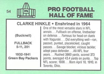 1985-88 Football Immortals #54 Clarke Hinkle Back