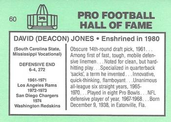 1985-88 Football Immortals #60 Deacon Jones Back
