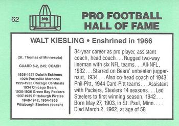 1985-88 Football Immortals #62 Walt Kiesling Back