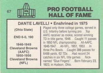 1985-88 Football Immortals #67 Dante Lavelli Back