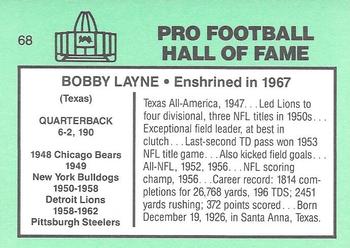 1985-88 Football Immortals #68 Bobby Layne Back