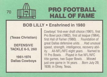 1985-88 Football Immortals #70 Bob Lilly Back