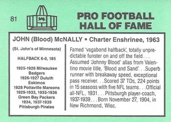 1985-88 Football Immortals #81 John McNally Back