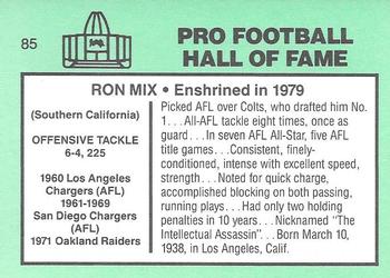1985-88 Football Immortals #85 Ron Mix Back