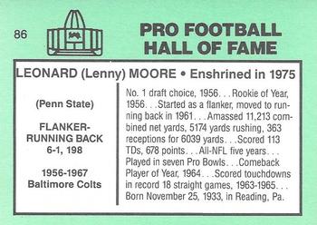 1985-88 Football Immortals #86 Lenny Moore Back