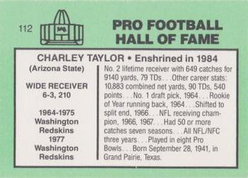 1985-88 Football Immortals #112 Charley Taylor Back