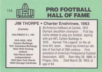 1985-88 Football Immortals #114 Jim Thorpe Back