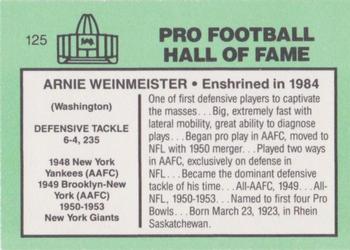 1985-88 Football Immortals #125 Arnie Weinmeister Back