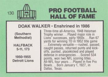 1985-88 Football Immortals #130 Doak Walker Back
